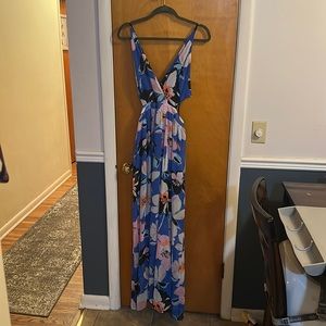 Express cut out lace up back maxi dress